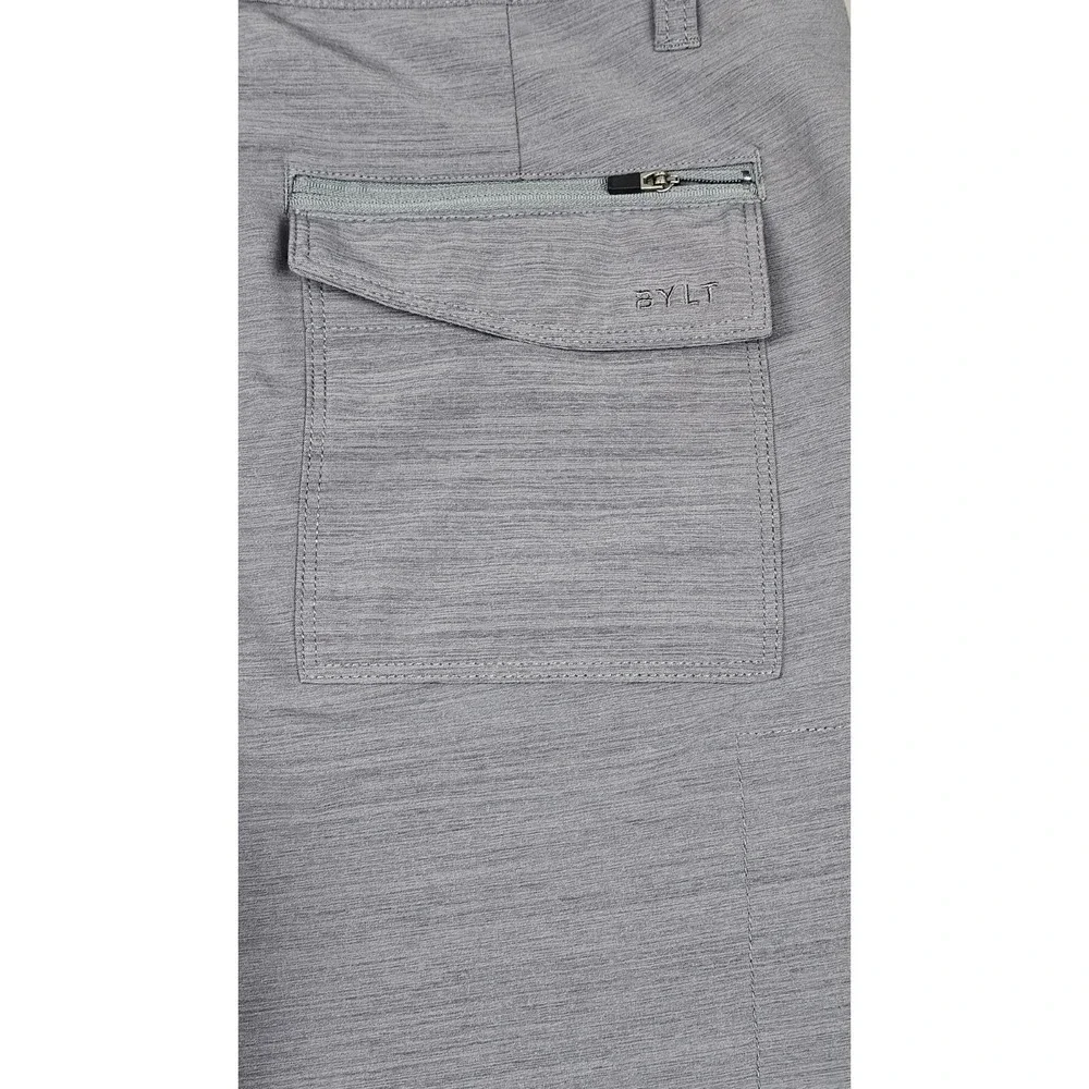 Bylt Shorts Mens Large Kinetic Gray Stretch Waist Water Resistant Active Outdoor